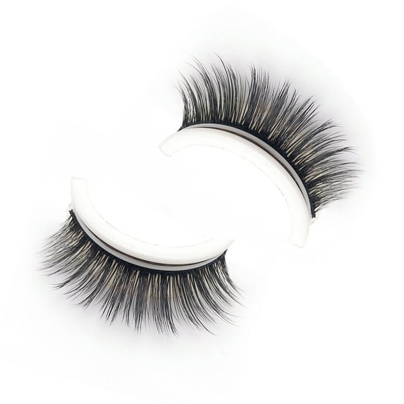 GROFRY Reusable 1 Pair False Eyelash Self-Adhesive Curly Natural Multiple Reversible Glue Free False Eyelashes for Girl