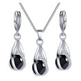 thumbnail image 1 of GROFRY Silver Drop Jewelry Set for Women Cubic Zircon Teardrop Dangle Earrings And Necklace Set for Wedding Bridal Accessories, 1 of 8