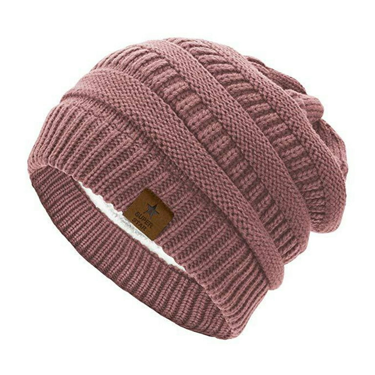GROFRY Solid Color Beanie Hats Non itchy Good Stretch Solid Color Warm Daily Cuffed Winter Hat for Outdoor
