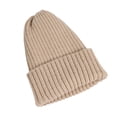 thumbnail image 1 of GROFRY Solid Color Solid Color Thicken Unisex Hat Autumn Winter Ribbed Stretchy Knitted Beanie Hat Fashion Accessories, 1 of 8