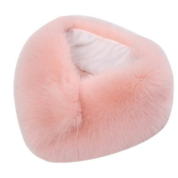 GROFRY Solid Color Wide Warm Clip Buckle Winter Scarf Women Faux Fur Scarf Neck Warmer Fashion Accessories