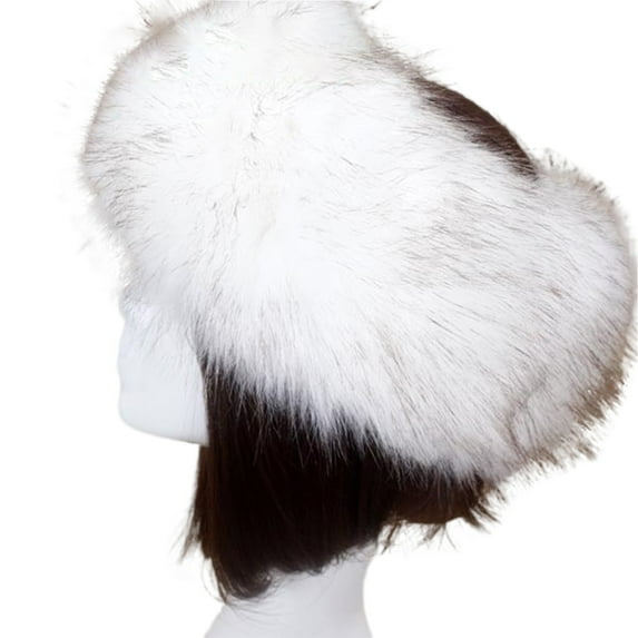 GROFRY Solid Color Women Hat Solid Color Faux Fur Headwear Brimless Empty Top Hat for Skiing