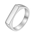 thumbnail image 1 of GROFRY Vintage Unisex Ring Pure Color Polished Titanium Steel Flat Surface Simple Style Luster Multi Sizes Anti-Rust Lightweight Finger Jewelry, 1 of 8