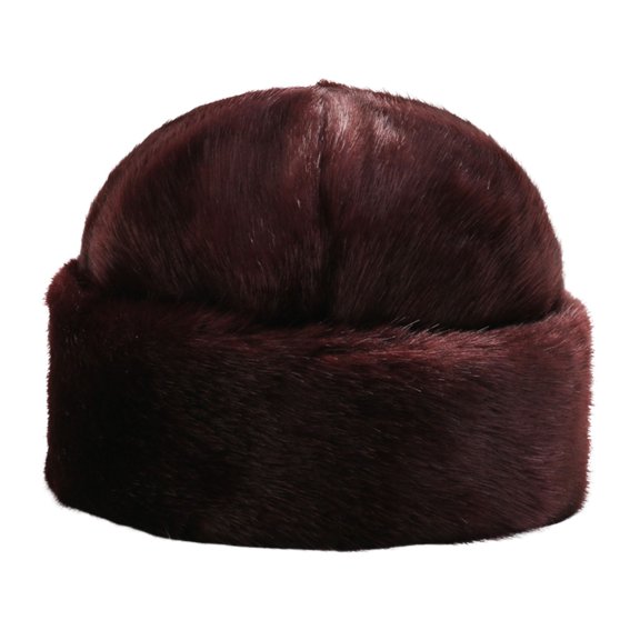 GROFRY Winter Hat No Brim Ergonomic Keep Warm Padded Thickened Winter Wear Imitation Mink Winter Head Plush President Hat for Outdoor