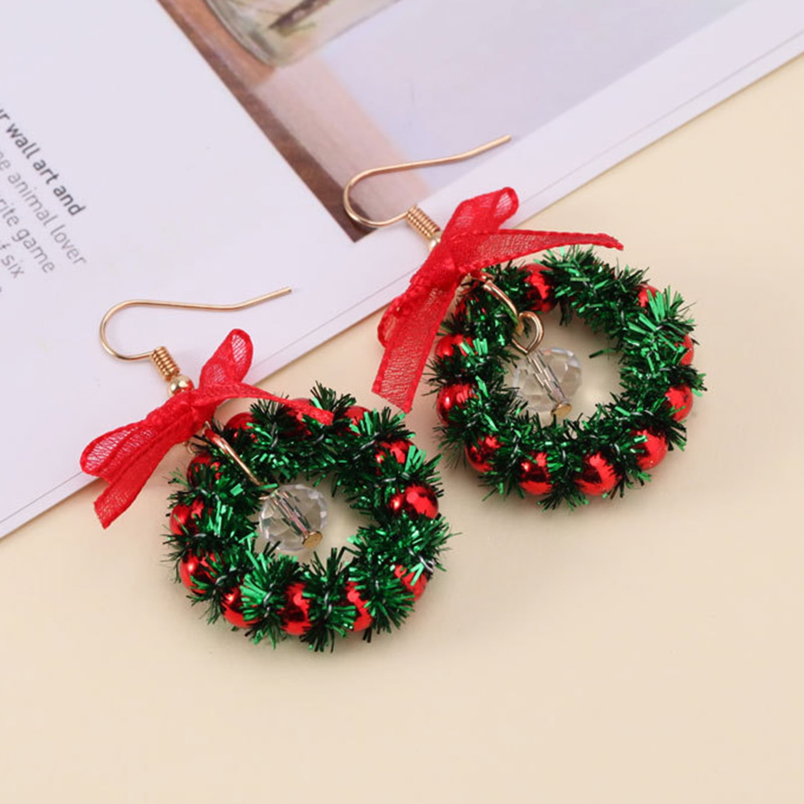 Crystal wreath earrings deals