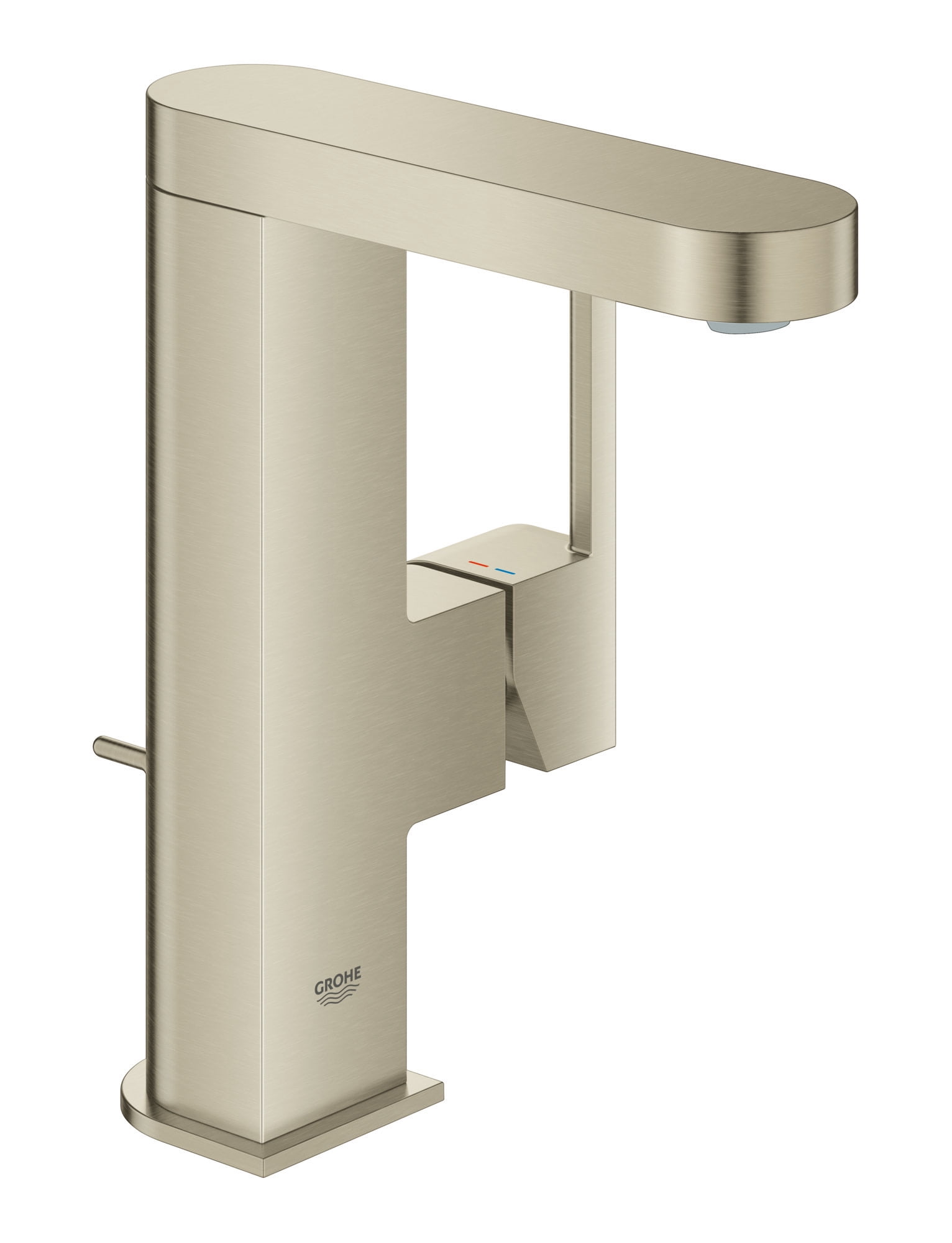 Brushed Nickel Single Hole Modern Bathroom Faucet