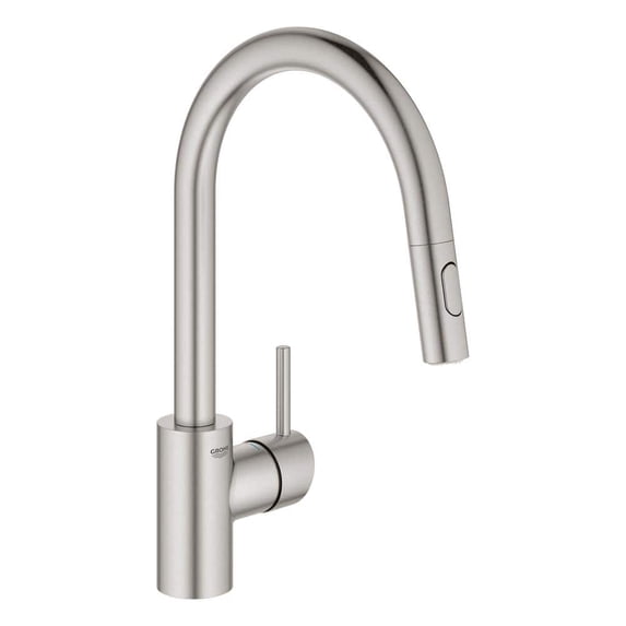 Grohe 32665DC3 Concetto Single-Handle Pull-Down Kitchen Faucet Dual Spray 1.75 GPM Grohe in Supersteel Finish