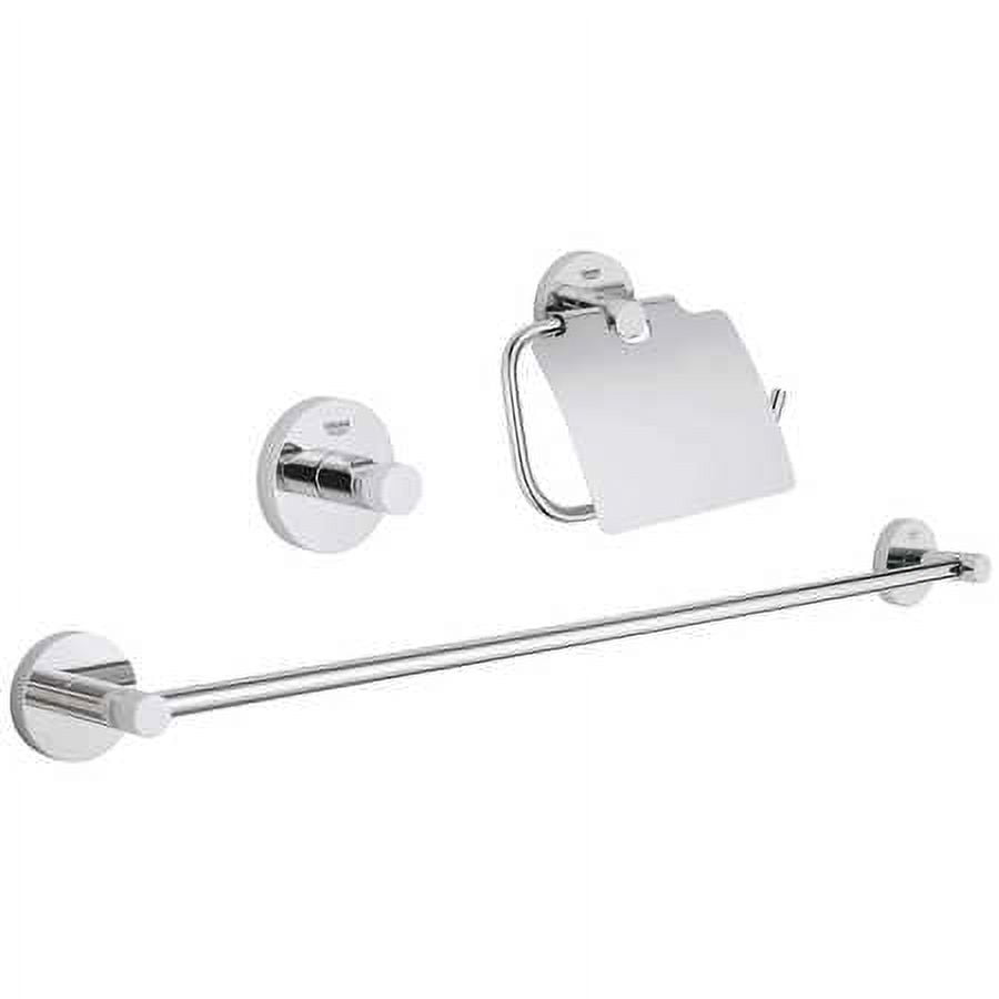 Sleek Brushed Nickel 3-Piece Modern Bathroom Accessory Set