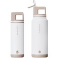 thumbnail image 1 of GROSCHE ALPINE Flip 'N Sip Insulated Water Bottle, Leakproof Water Bottle with Straw, Cream White (20oz + 40oz - Pack of 2), 1 of 9