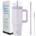 thumbnail image 1 of GROSCHE ASPEN 40 oz tumbler with handle and straw. Extreme insulation, classy design, built to last insulated stainless steel tumbler with handle, lid and straw, Lavender, 1 of 13