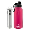 thumbnail image 1 of GROSCHE Chicago Stainless Steel Tea Infuser Flask | Beverage Bottle | Hot & Cold Drinks | Loose Leaf Tea Infuser | Travel Convenience Water Bottle | 32 fl oz, Pink, 1 of 8