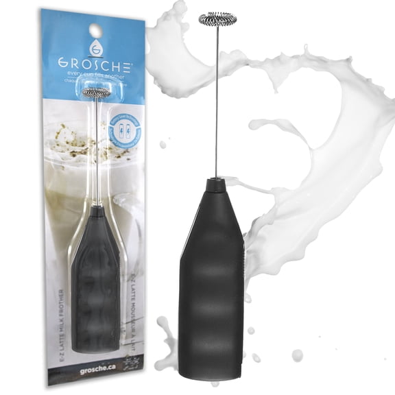 GROSCHE - EZ Latte Milk Frother Wand & Matcha Whisk Milk Frother Handheld Drink Mixer Handheld Milk Frother Wand Cream Frother - Coffee Frother - Battery Operated Frother