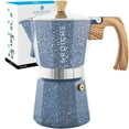 thumbnail image 1 of GROSCHE MILANO STONE Stovetop Espresso Maker, Moka Pot, 12 Espresso Cups, Indigo Blue, 1 of 8