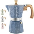 thumbnail image 1 of GROSCHE MILANO STONE Stovetop Espresso Maker, Moka Pot, 9 Espresso Cups, Indigo Blue, 1 of 9