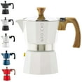 thumbnail image 1 of GROSCHE MILANO Stovetop Espresso Maker, Moka Pot, 3 Espresso Cups, White, 1 of 10
