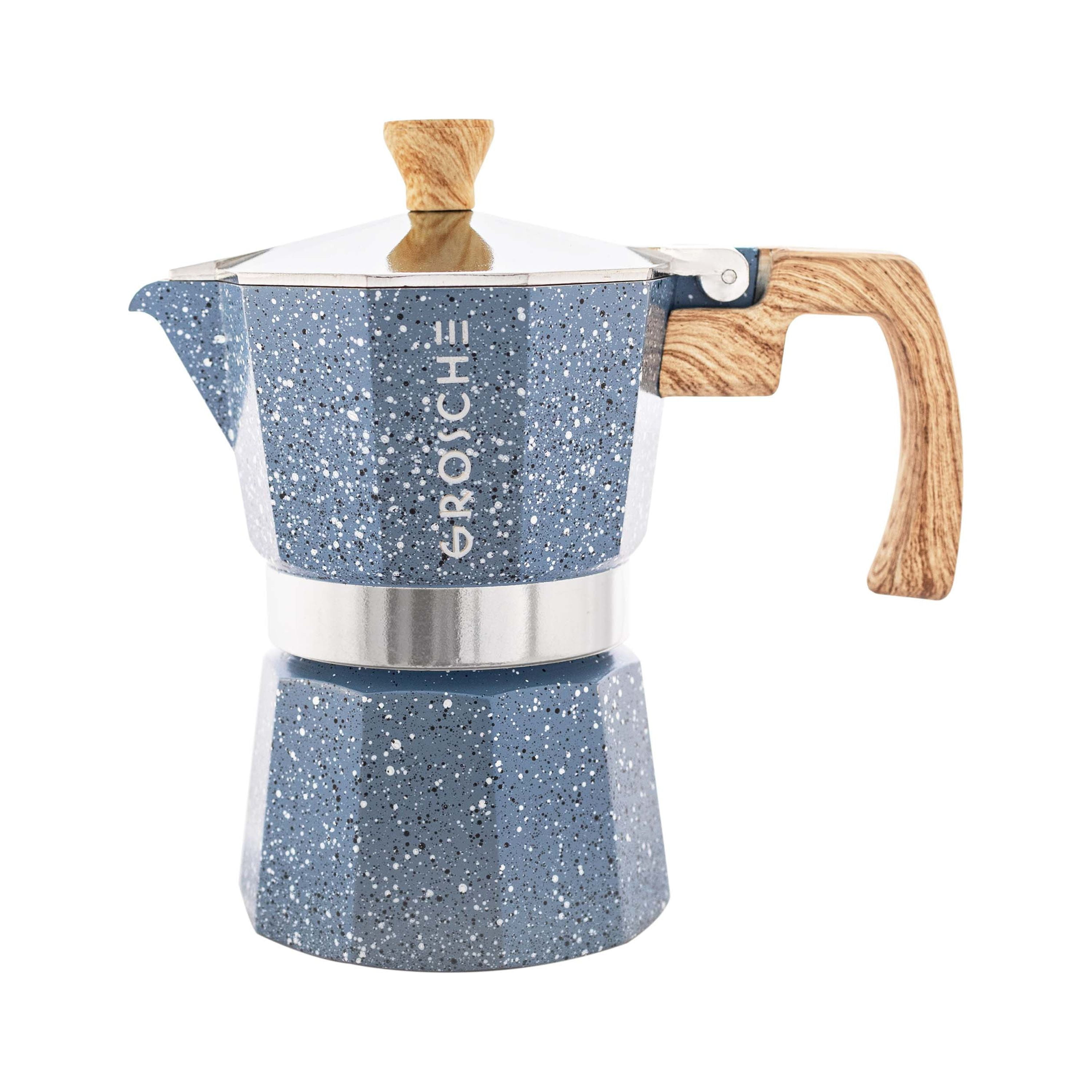 GROSCHE Milano Stone Stovetop Espresso Maker Moka Pot, Home Espresso
