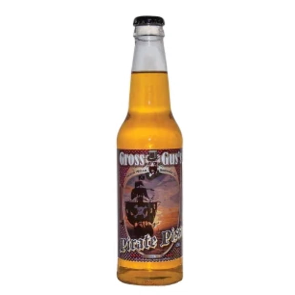 Rocket Fizz Gross Gus Pirate Piss Banana Soda Flavor | Cane Sugar | Craft Soda Pop Drinks | 12 oz in Glass Bottle (6 Pack)