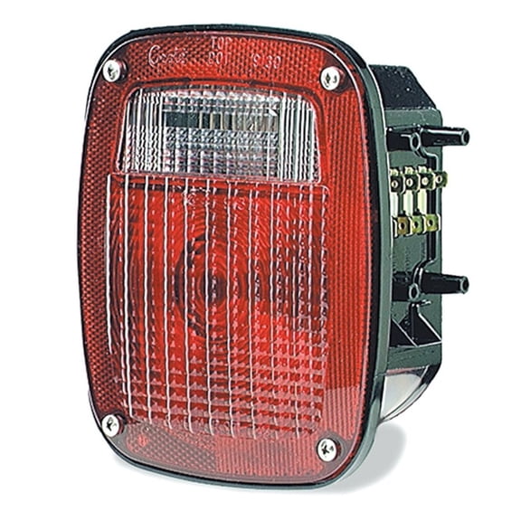 Grote 50942 Red Torsion Mount Three-Stud Navistar Volvo Stop Tail Turn Light (RH with License Window)