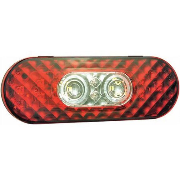 GROTE 54682 Back-Up Light,LED,Red/Clear