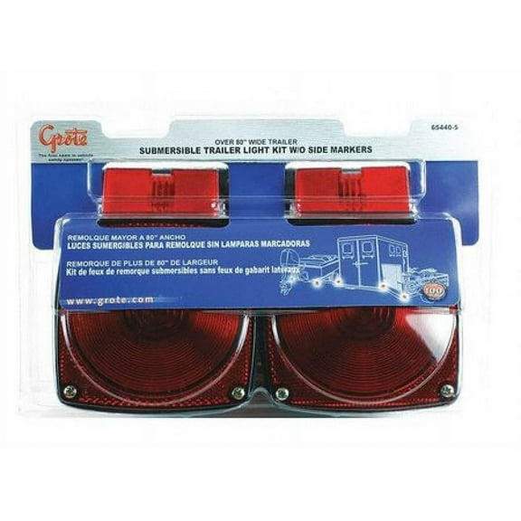 GROTE 65440-5 Submersible LED Kit,Square,Black/Red