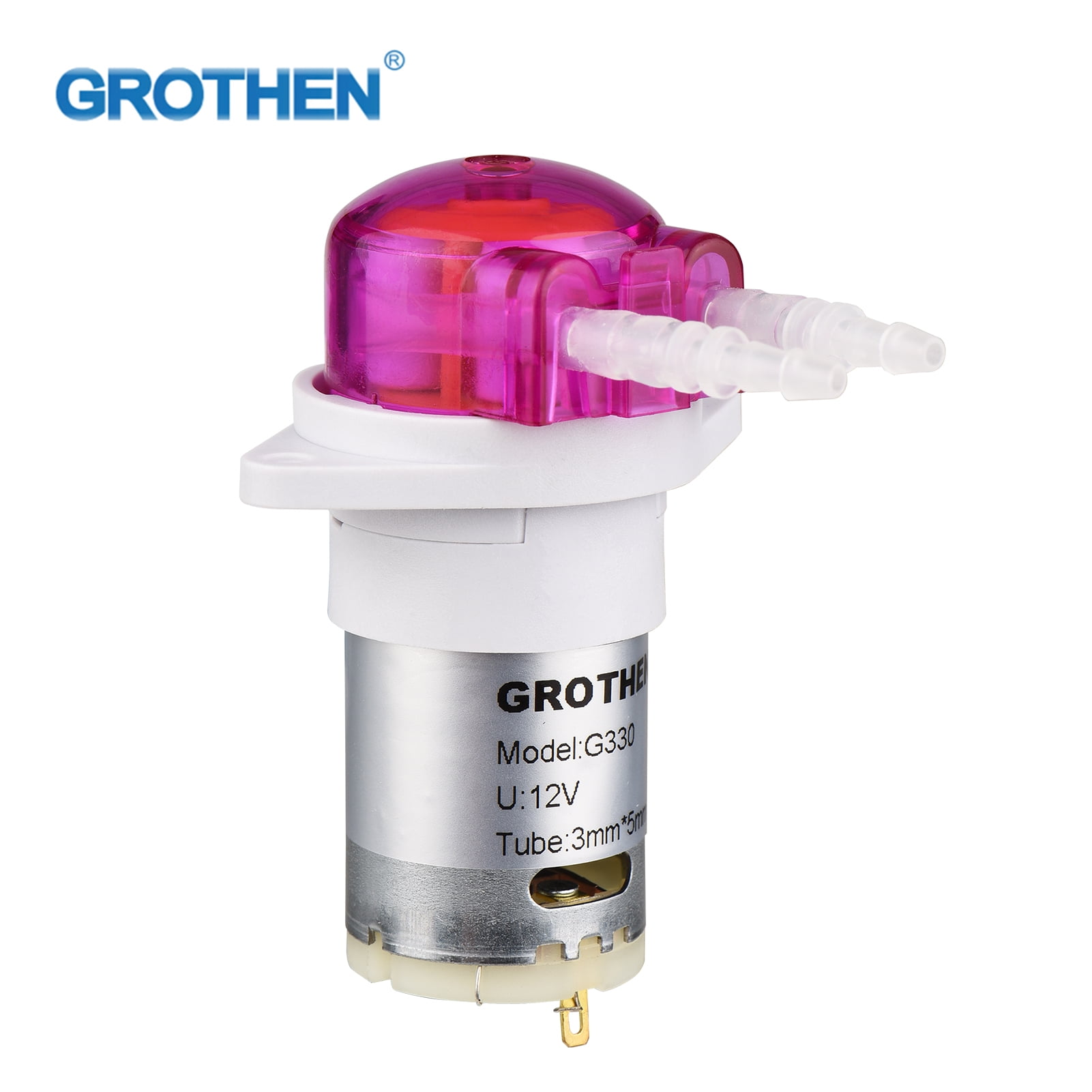 GROTHEN Peristaltic Pump,Silicone Tube Lab Chemical 12v Tube Lab 2mm X