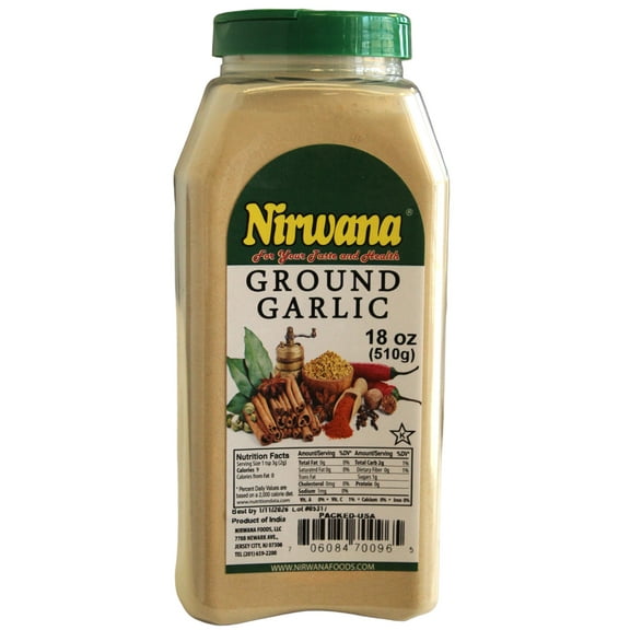 GROUND GARLIC 18 OZ JAR BY NIRWANA