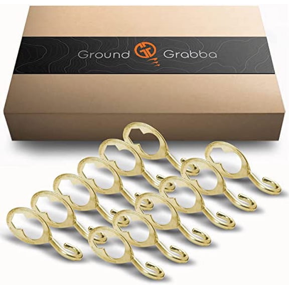 GROUNDGRABBA Lag Bolts, Hex Hook Pro Anchoring Plate 12 Pack