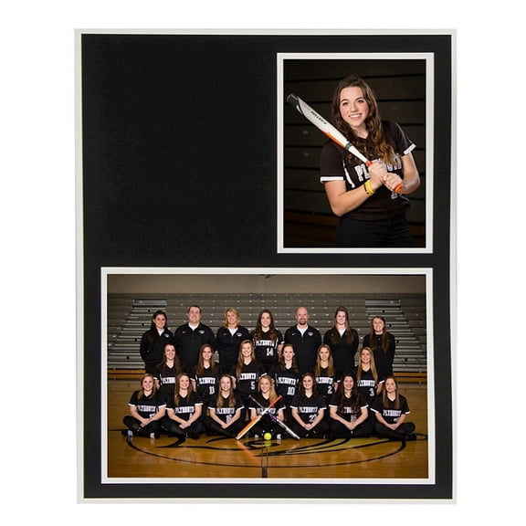 (10 pack) GROUP and PORTRAIT MEMORY MATES Black cardstock 7x5 3one-half inchx5 photo frame w white border sold in 10 s - 5x7