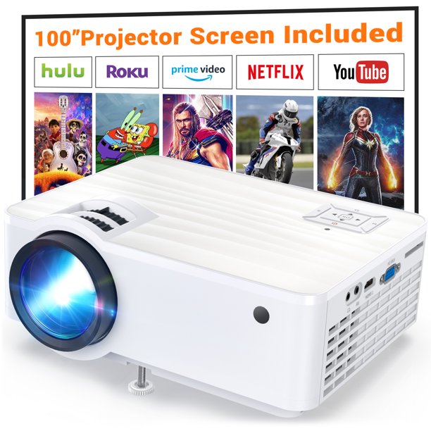 GROVIEW Mini Projector, 1080P HD and 240" LCD Display Supported