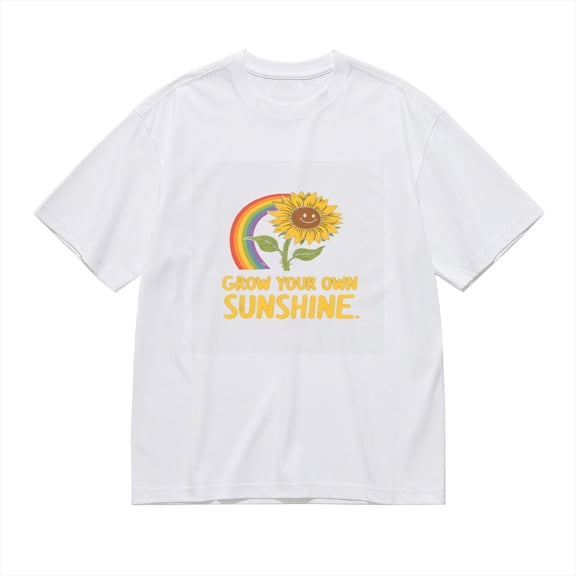 GROW YOUR OWN SUNSHINE,Smiling Sunflower Print, Vintage T Shirt, Cotton T-Shirt for Men, 23666246,3XL