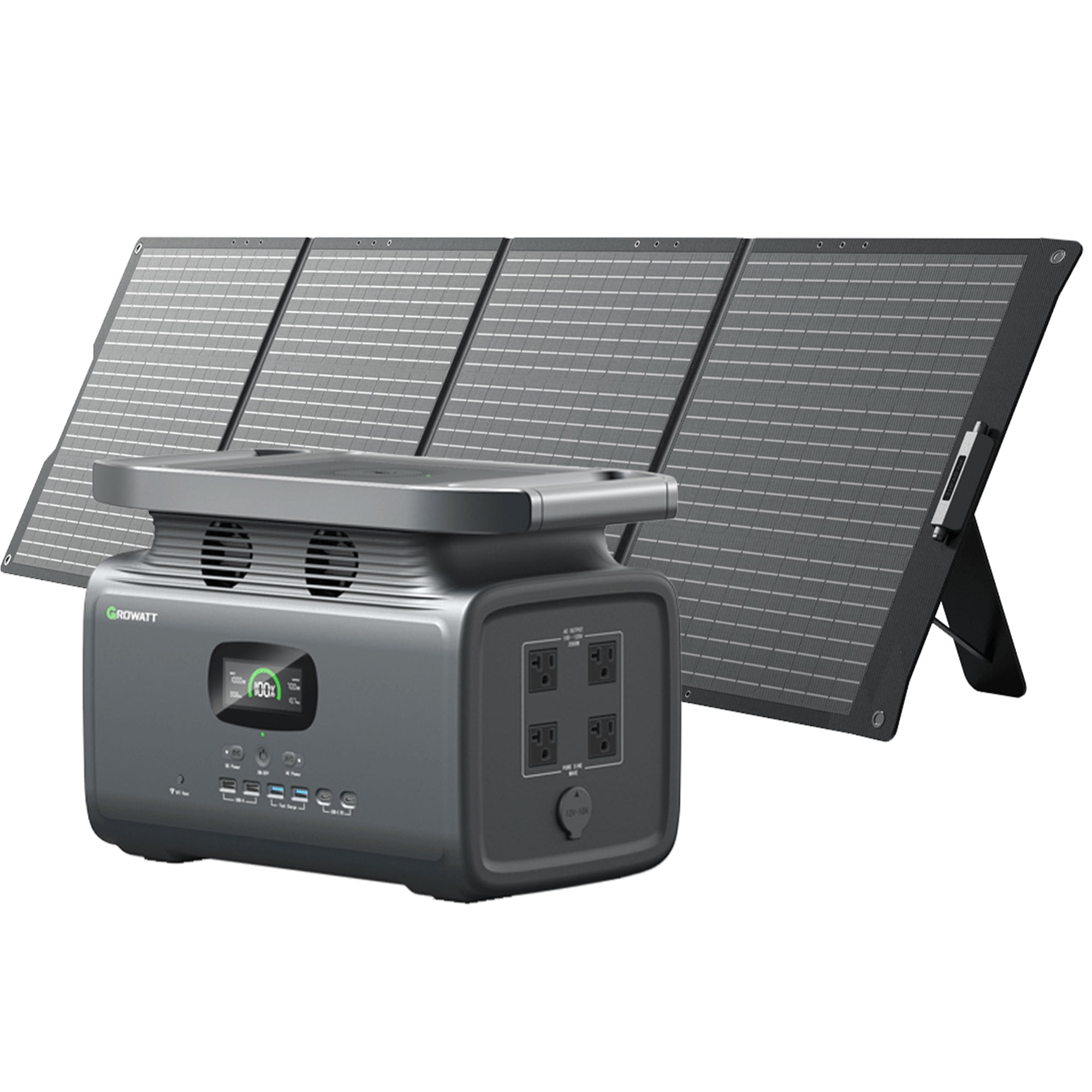 MIDUO 12V 4A Solar Power Generator Portable Battery Pack Power Station W/ 4  LED Bulbs 