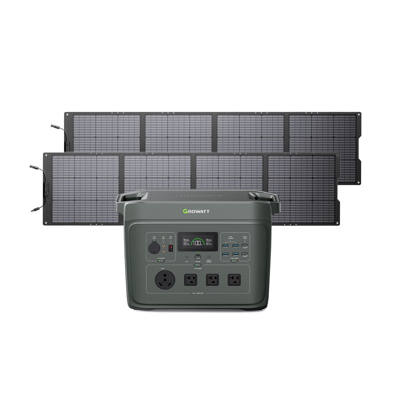 GROWATT Infinity 2000 Portable Power Station with 400W Solar Panel