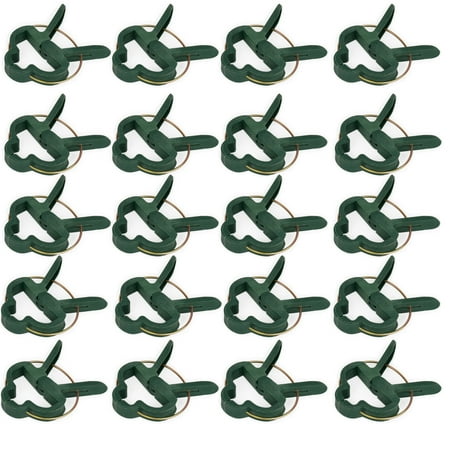 GROWDOTS Plant Support Clips, Gardening Plant and Flower Loop Gripper Clips for supporting garden plants, Tool for Straightening Plant Stems, Garden Clips,Green, Small