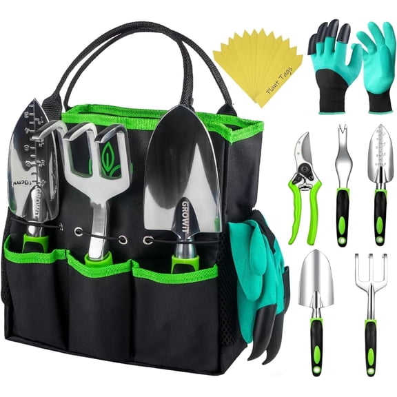 GROWIT Heavy Duty Gardening Tools - 22-Piece Gifts for Women, Men, Mom, Dad Durable, Ergonomic Garden Set