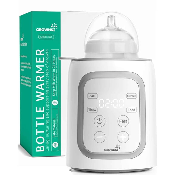 Grownsy Baby Bottle Warmer 8-in-1 with Timer ,Temperature Control,Defrost, Sterilizer, Heat Baby Food Jars Function