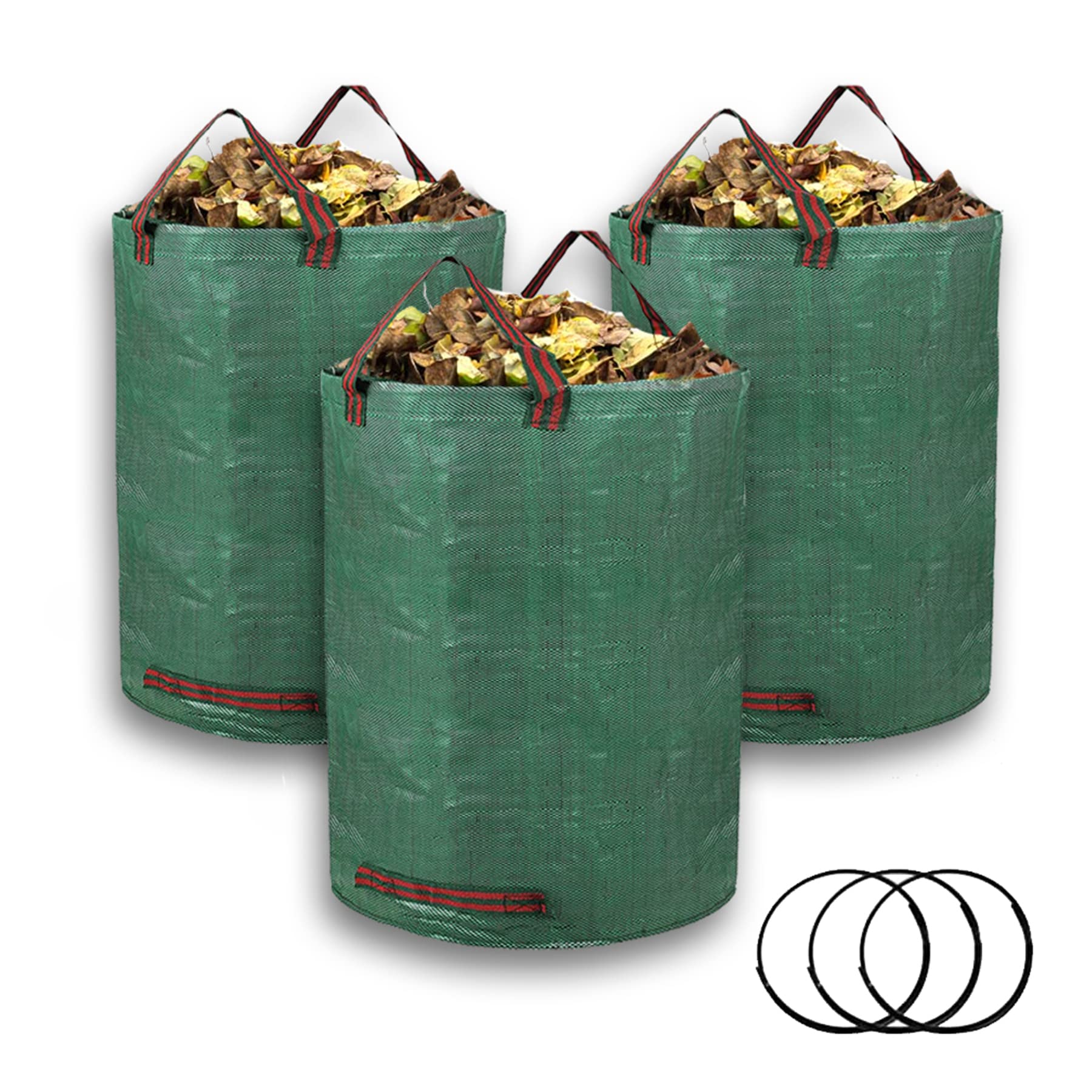 GROWORLD 3Pack 72 Gallon AIF4 Garden Leaf Bags Yard Lawn Reusable Yard