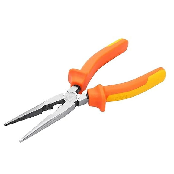 GROZ 7 inch Long Nose Insulation Plier with Insulation to 1000V AC| Ideal for Cutting & Gripping Wires Corrosion Resistant| Shockproof | Length: 175 mm| LNP/CV/7