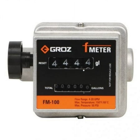 GROZ Mechanical Fuel Meter 3/4" NPT Low to Medium Viscosity Fluids