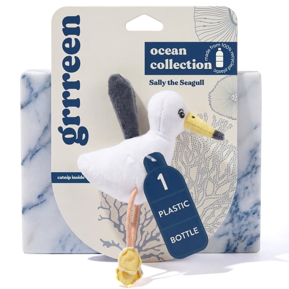 GRRREEN Stuffed Animal Cat Toy | Dangle Leg Seagull for Indoor Cats