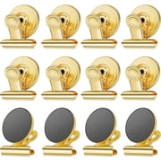 Grtard 12 Pack Magnetic Clips Heavy Duty, Magnet Clips for Fridge, Refrigerator Magnets, Strong Magnetic Clip, Scratch Free Magnets with Clip for Whiteboard, Refrigerator, Cruise, Locker