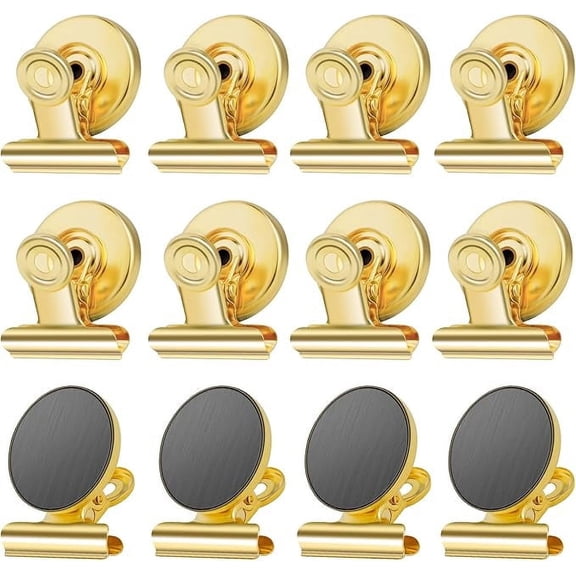 Grtard 12 Pack Magnetic Clips Heavy Duty,  Magnet Clips for Fridge, Refrigerator Magnets, Strong Magnetic Clip, Scratch Free Magnets with Clip for Whiteboard, Refrigerator, Cruise, Locker