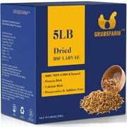 GRUBSFARM 5LB Dried BSF Larvae - Premium Chicken Treat, 85X Calcium, for Molting & Laying Hens