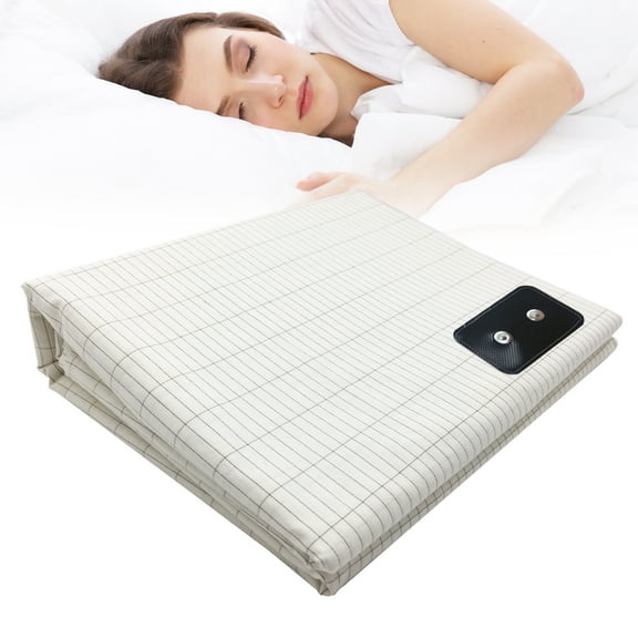 GRUENERDE Grounding Bed Sheets Twin XL for Better Sleep with 15ft Grounding Cord 90% Organic Cotton+ 10% Pure Silver Fiber 39x80in White