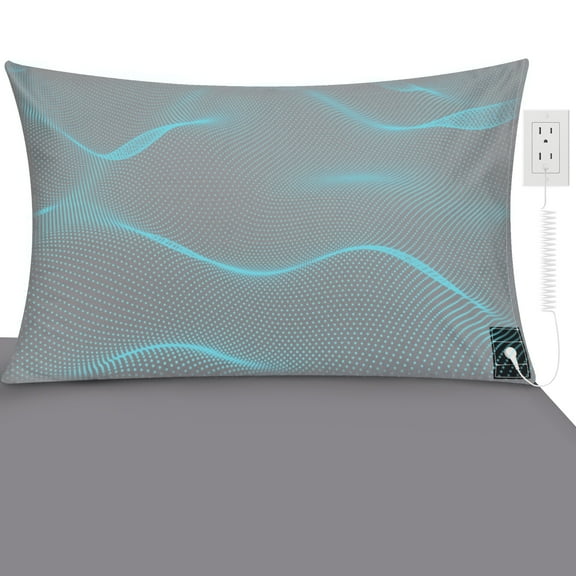 GRUENERDE Grounding Pillowcase Queen Conductive Grounding Pillow Cases Organic Cotton Grounding Sheets with 15ft Grounding Cord for Better Sleep Pain Relief Improve Energy 20X30in Gray