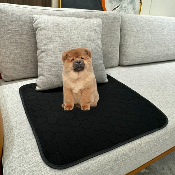 GRUENERDE Ultra Absorbent Incontinence Chair Pads Waterproof Washable Seat Protector Pads for Wheelchair Sofa Armchair Bed for Adults Senior Black 2pcs 21x22in