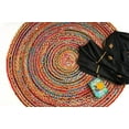 thumbnail image 1 of GRUHUM Natural Round Handmade Colourful Jute Area Rug 4x4 Soft Braided for Indoor Outdoor Kitchen Dining Living Room Bedroom Hallways, 1 of 6