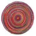 thumbnail image 1 of GRUHUM 7'x7' Cotton Area Rug - Natural Fiber Round Multicolour Collection Handmade Boho Charm Farmhouse Cotton Area Rug Soft Braided Rug for Indoor Outdoor Kitchen Bedroom Living Hallways Enterways, 1 of 3