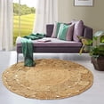 thumbnail image 1 of GRUHUM Natural Round Jute Cotton Area Rug 8x8 - Soft Jute Area Rug , Natural Indoor Braided Jute Area Rug for Kitchen , Dining , Living Room and Farmhouse Area Rug Jute, 1 of 6