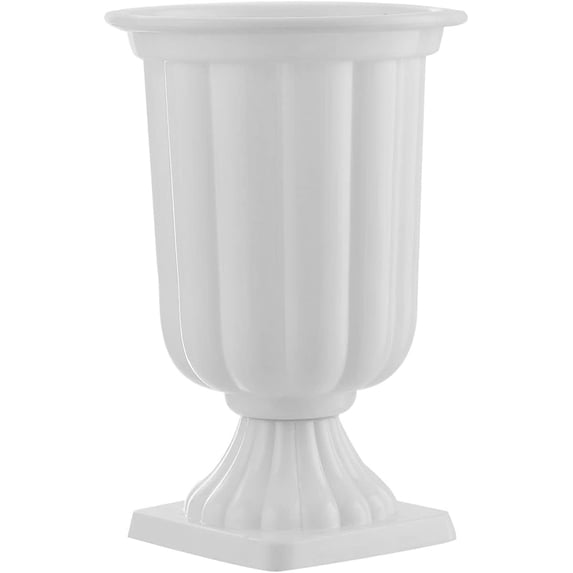 GRUPO MIRANDINHA Decorative Plastic Tabletop Vase for Party or Home Decor, White