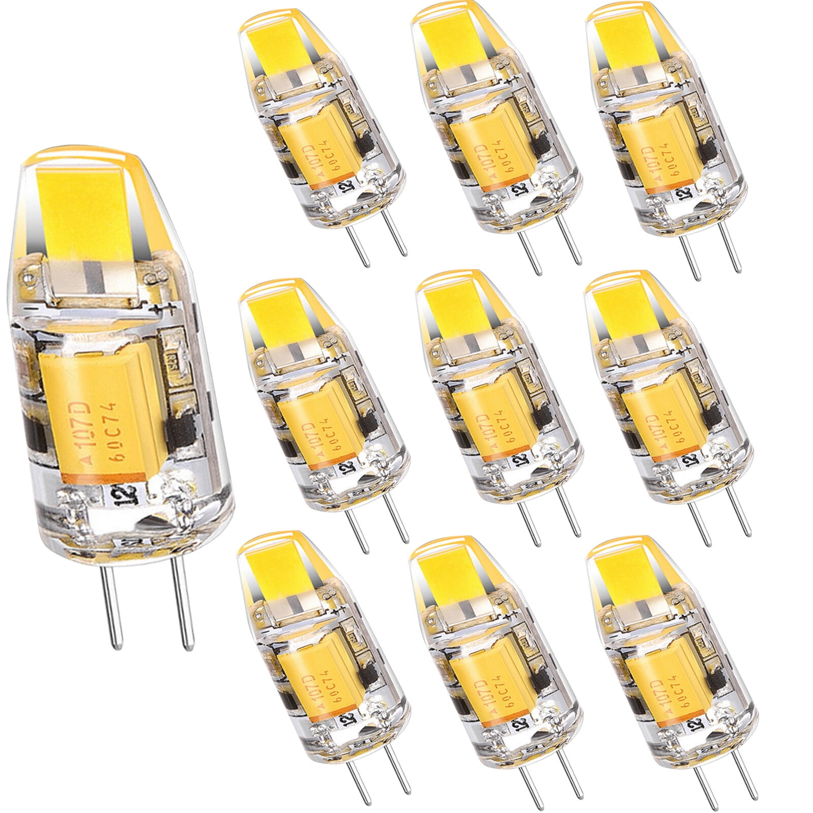 GRV 10Pcs G4 LED 2W 0705 COB SMD LED Bulb,Dimmable DC12-24V Cool White  Crystal Bulb LED Replacement of 20W Halogen Lamp,Super Bright led lamp for  RV and Landscape Lighting 